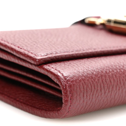 Gucci Pebbled Calfskin Jackie 1961 Chain Wallet Burgundy 9 of 10