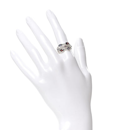 David Yurman Sterling Silver Amethyst Tourmaline Garnet Iolite Confetti 3 Row Ring 52 6 2 of 4