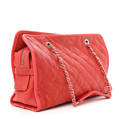Chanel Caviar Quilted French Riviera Tote Red 3 of 13