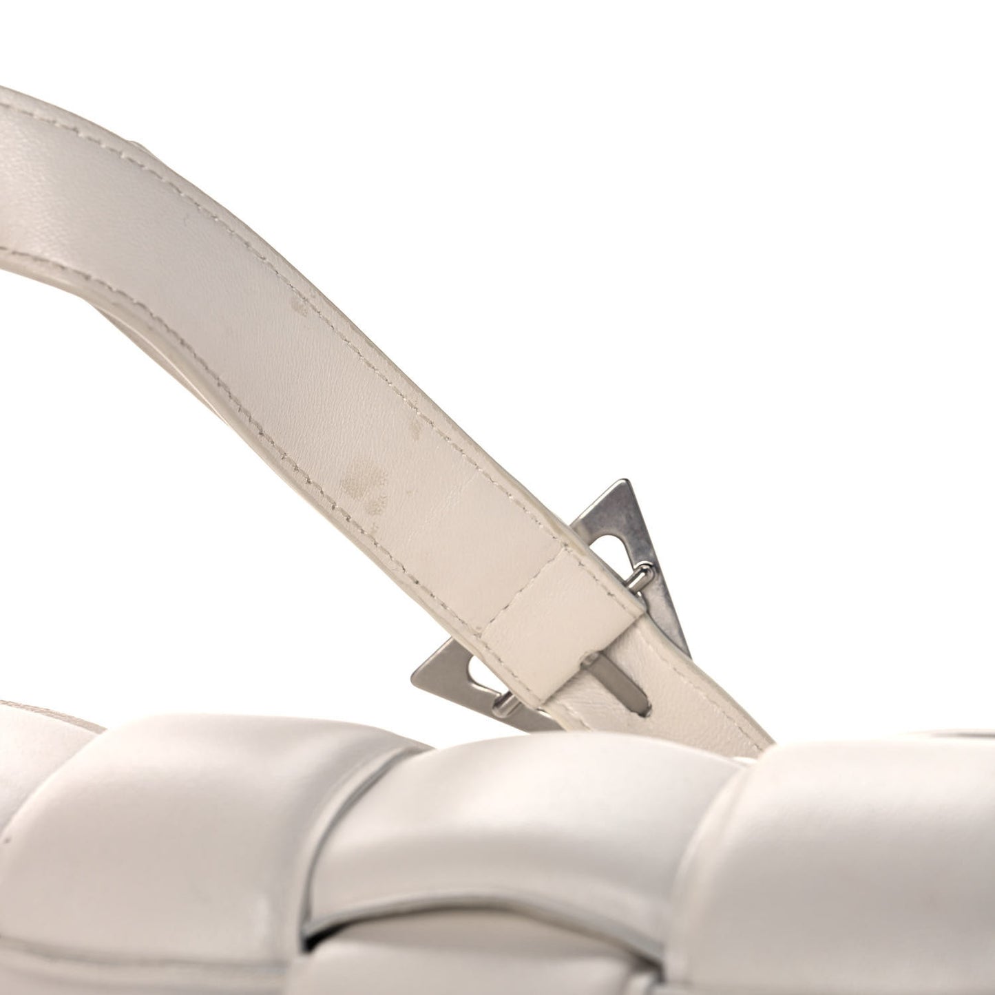 Nappa Maxi Intreccio Padded Cassette Crossbody Bag Chalk