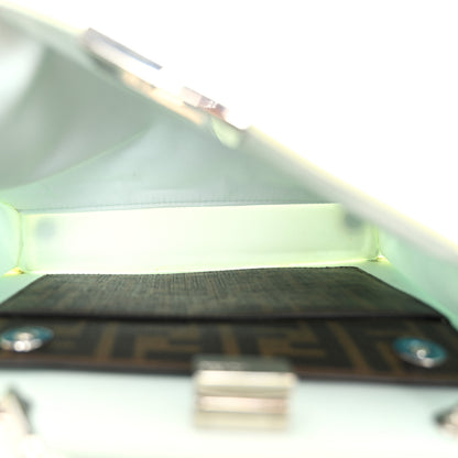 Fendi Nylon Vitello Cover Logo Embossed Mini Peekaboo I SEE U Satchel Baleari Black 6 of 13