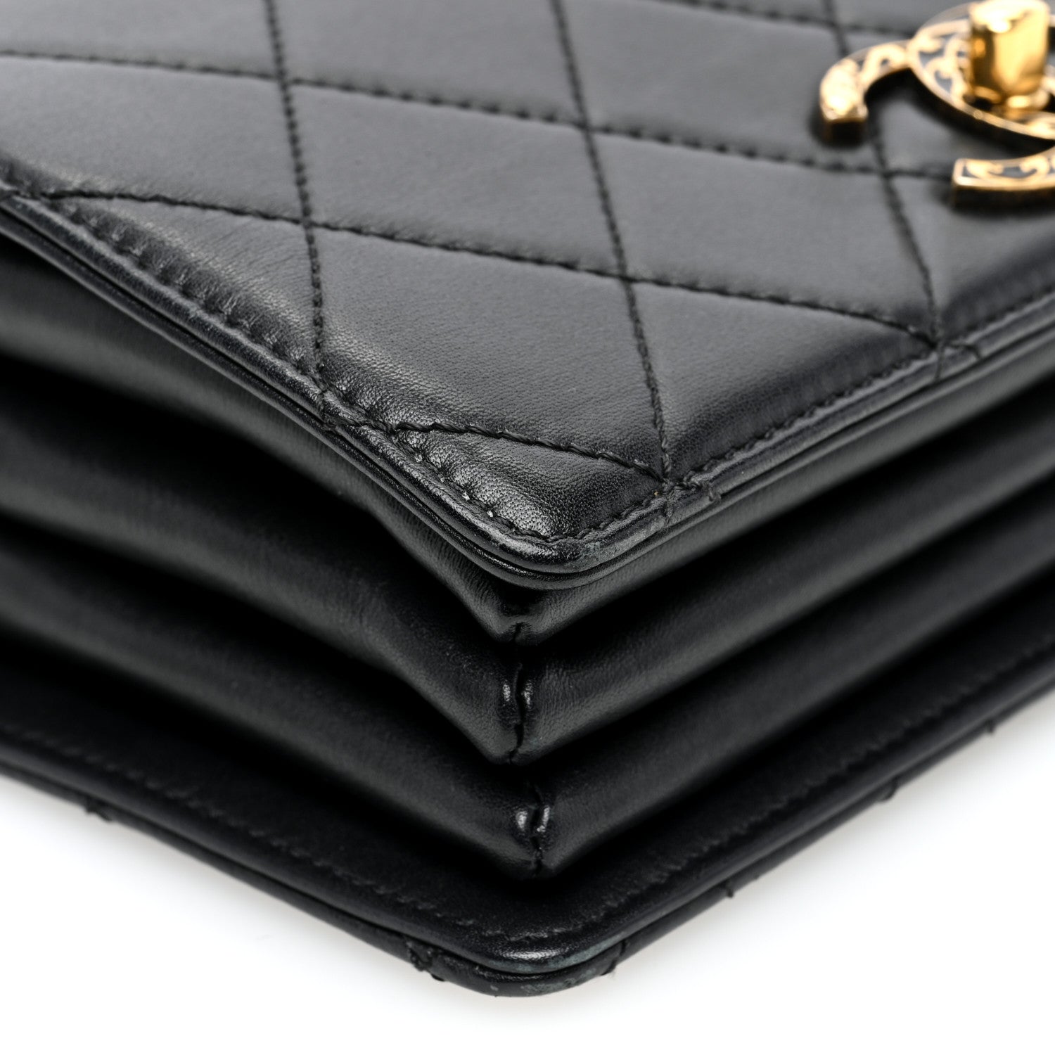Chanel Metal Calfskin Quilted Top Handle Flap Black 9 of 10