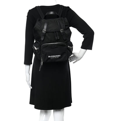 Burberry Nylon Logo Print Medium Rucksack Backpack Black 2 of 9