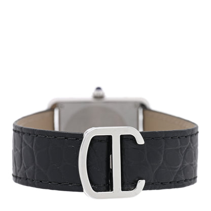 Cartier Stainless Steel Alligator 24mm Tank Solo Quartz Watch 3 of 4