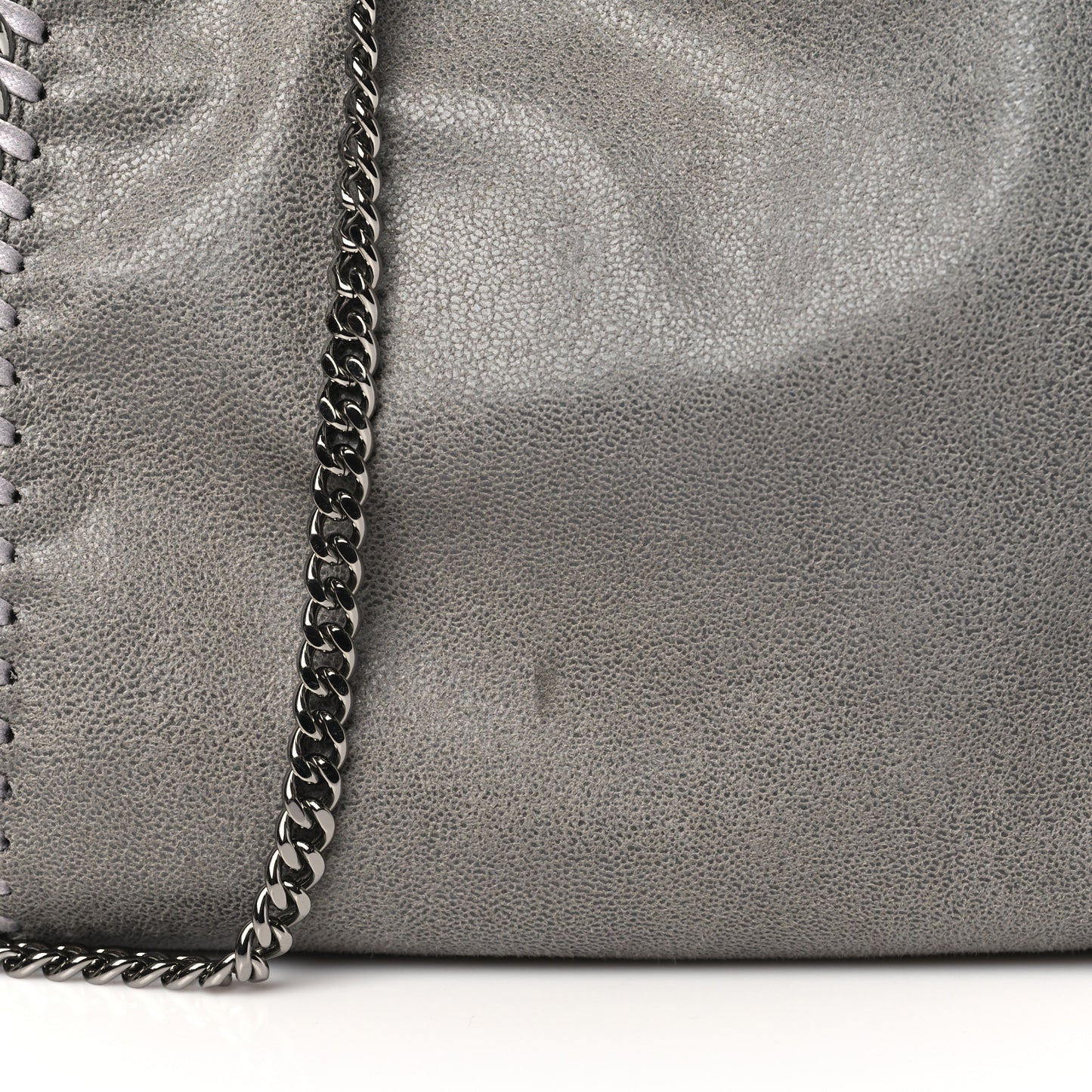 Shaggy Deer Mini Falabella Fold Over Tote Light Grey