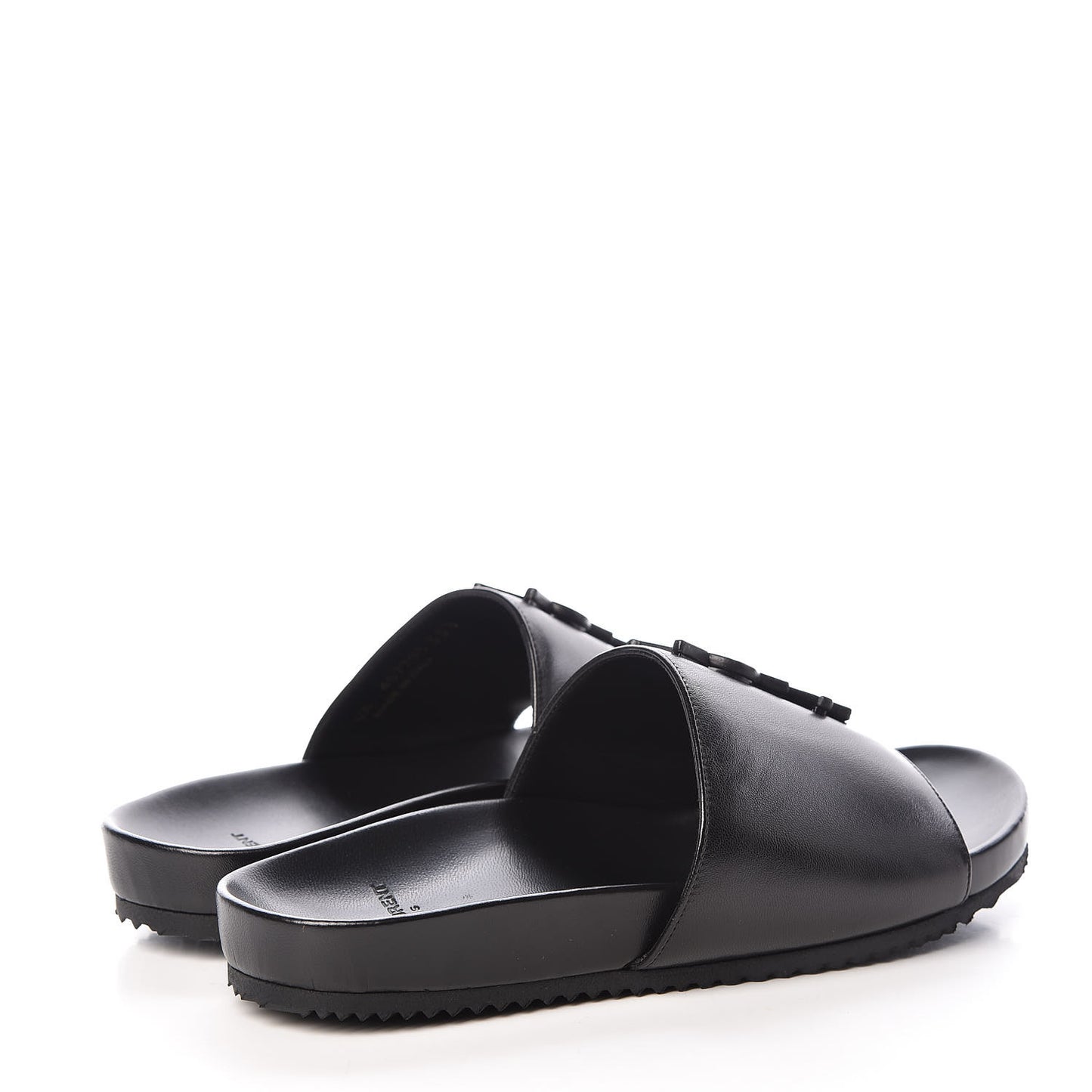 Calfskin Monogram Joan Slide Sandals 35.5 Black