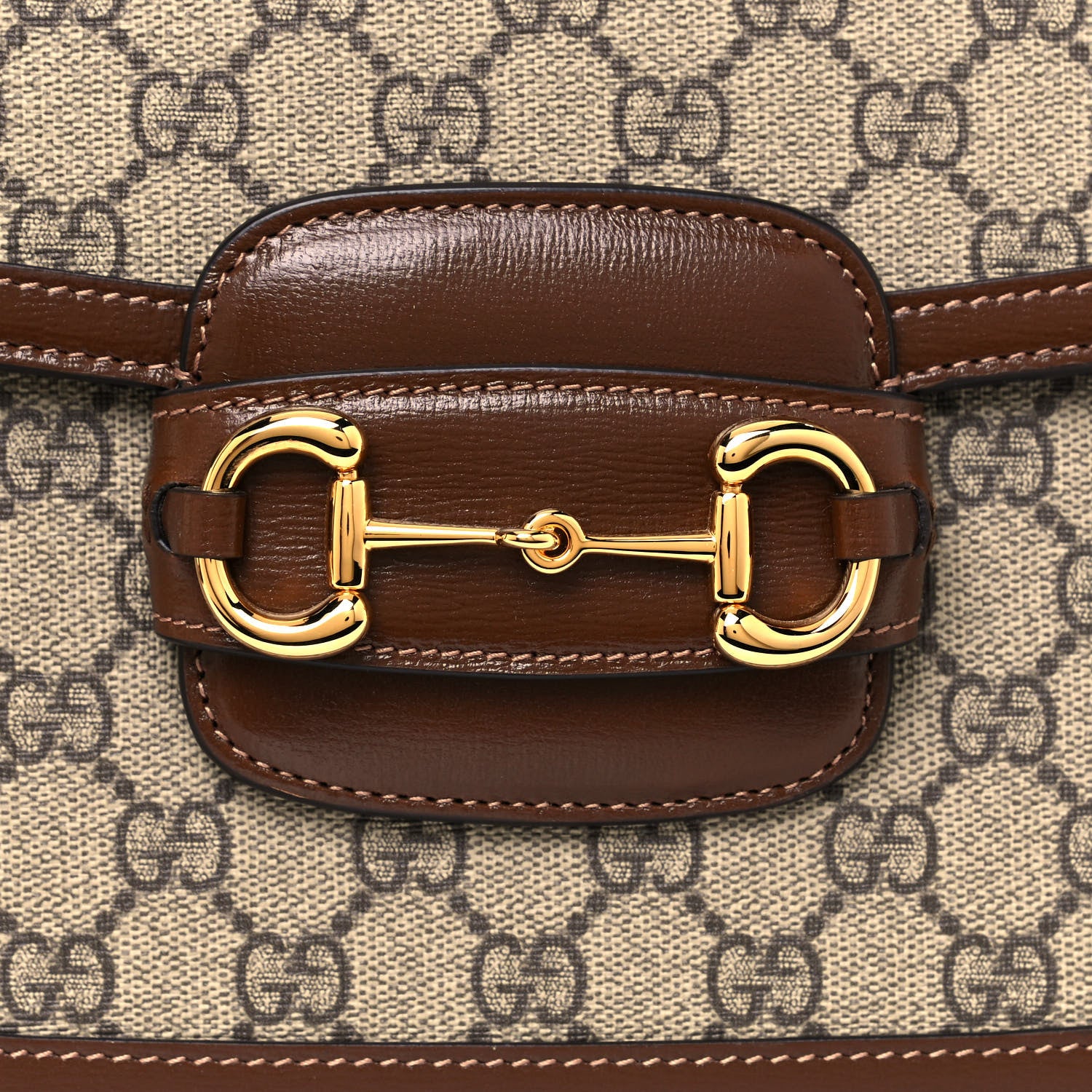 Gucci GG Supreme Monogram Horsebit 1955 Shoulder Bag Beige Brown Sugar 8 of 12