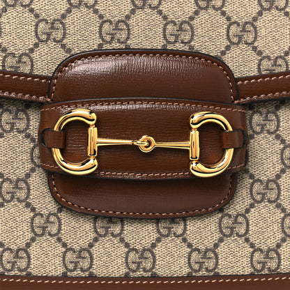 Gucci GG Supreme Monogram Horsebit 1955 Shoulder Bag Beige Brown Sugar 8 of 12