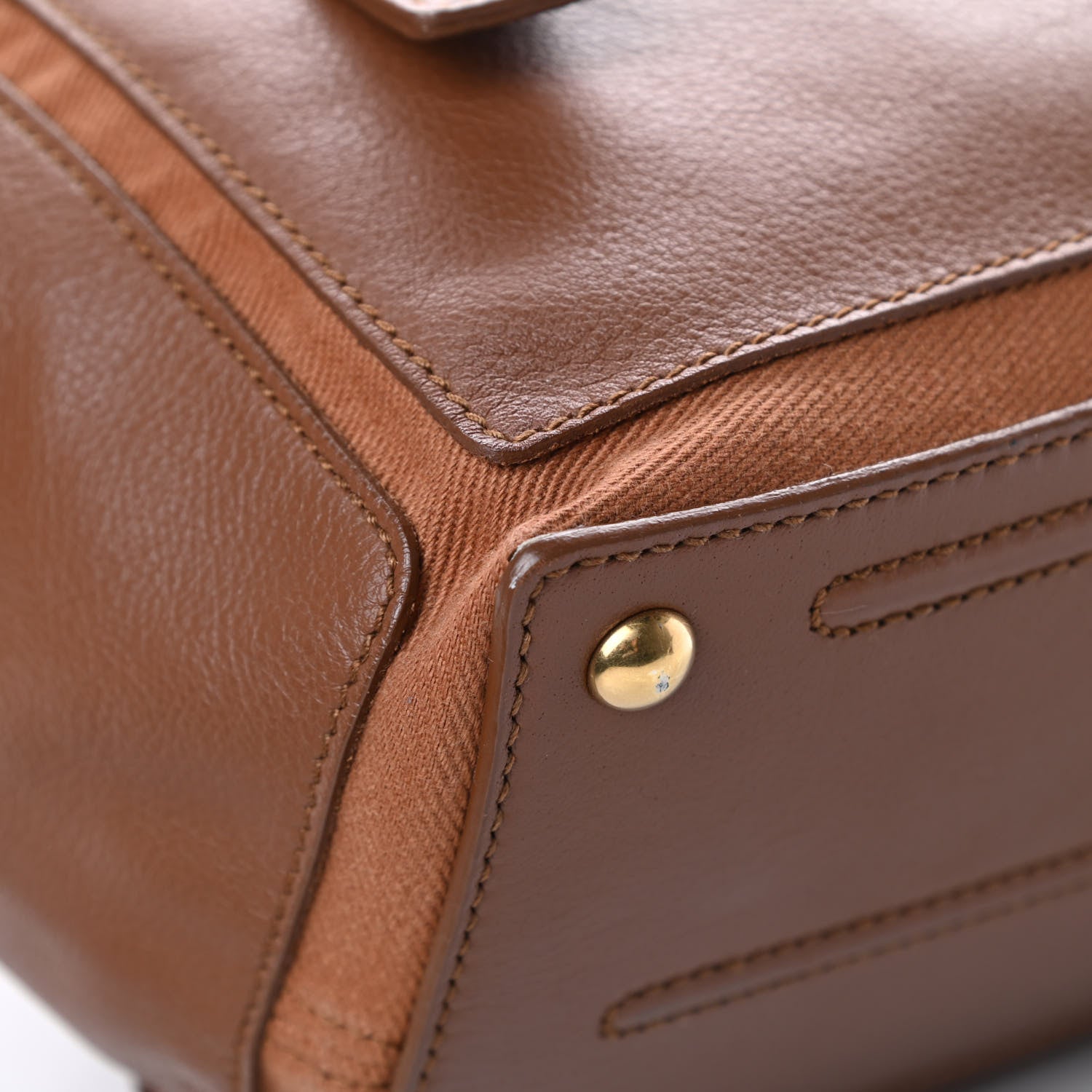Saint Laurent Calfskin Canvas Medium Muse Two Brown 9 of 12