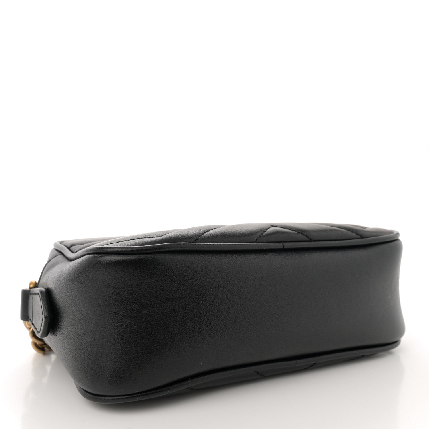Gucci Calfskin Matelasse Mini GG Marmont Chain Shoulder Bag Black 4 of 13