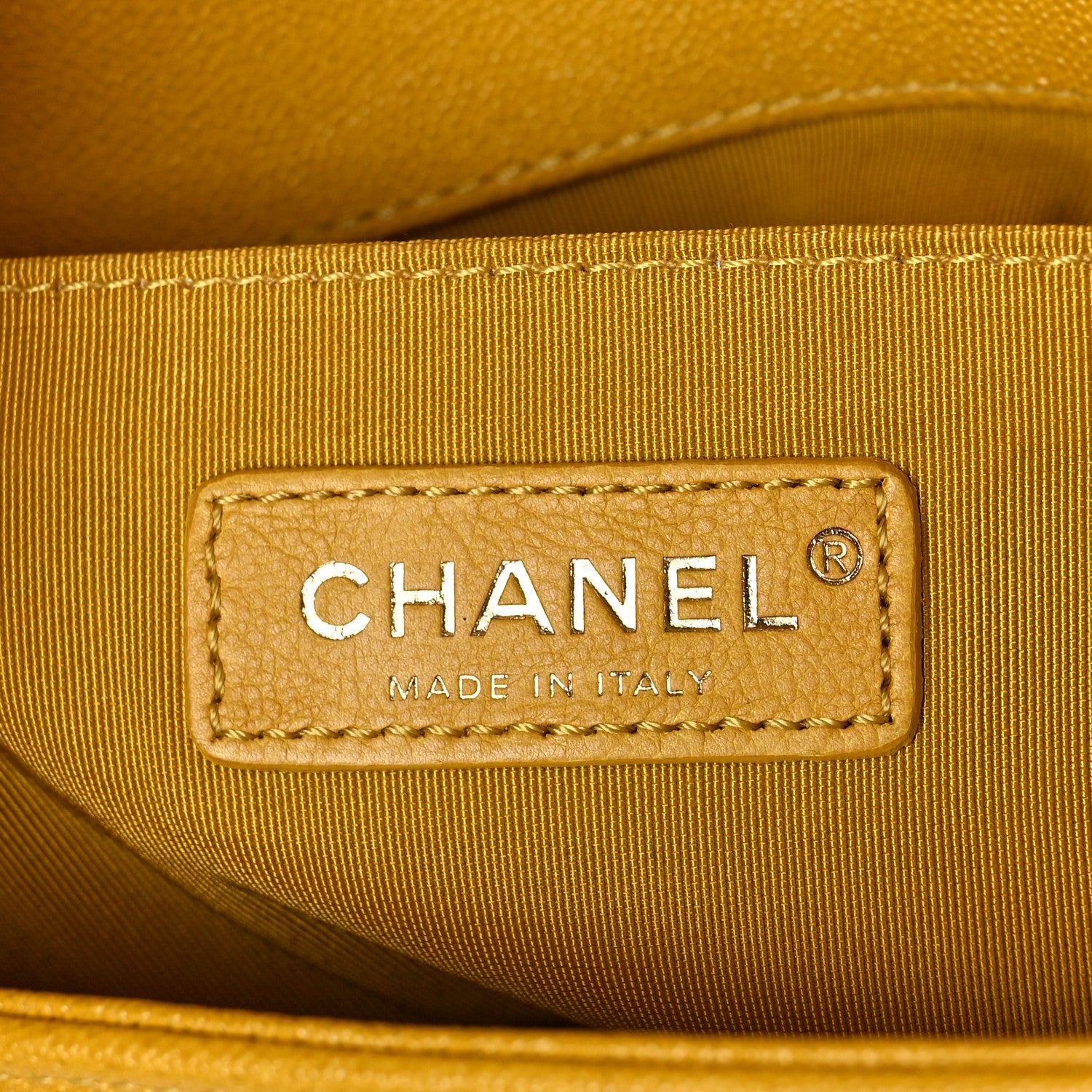 Chanel Caviar Chevron Quilted Medium Boy Flap Yellow 6 of 9