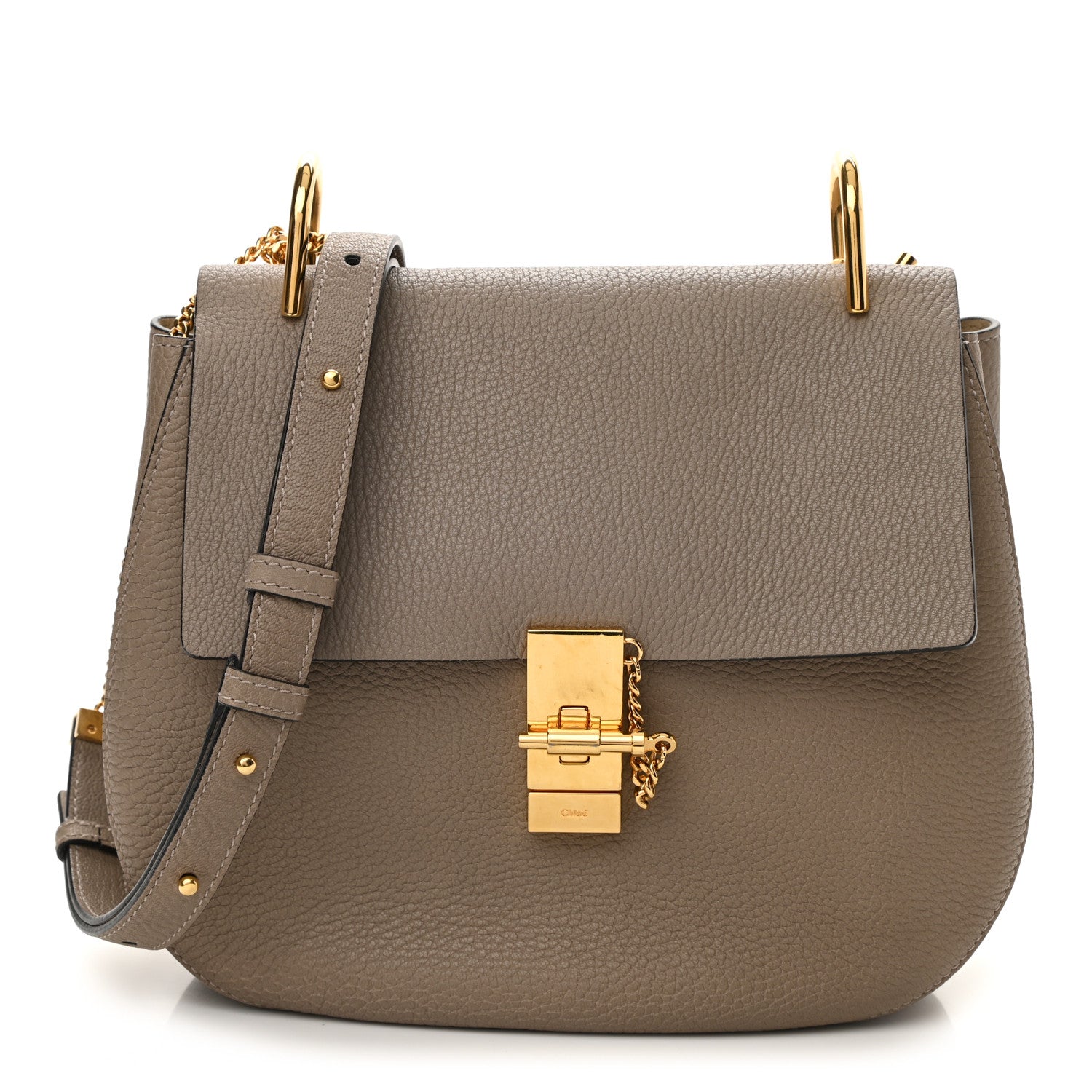 Chloe Grained Lambskin Large Drew Shoulder Bag Motty Grey 1 of 8