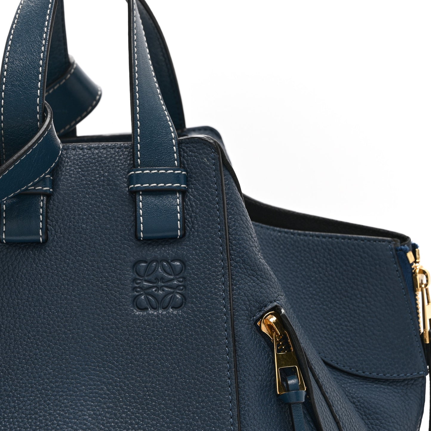 Grained Calfskin Small Hammock Shoulder Bag Marine