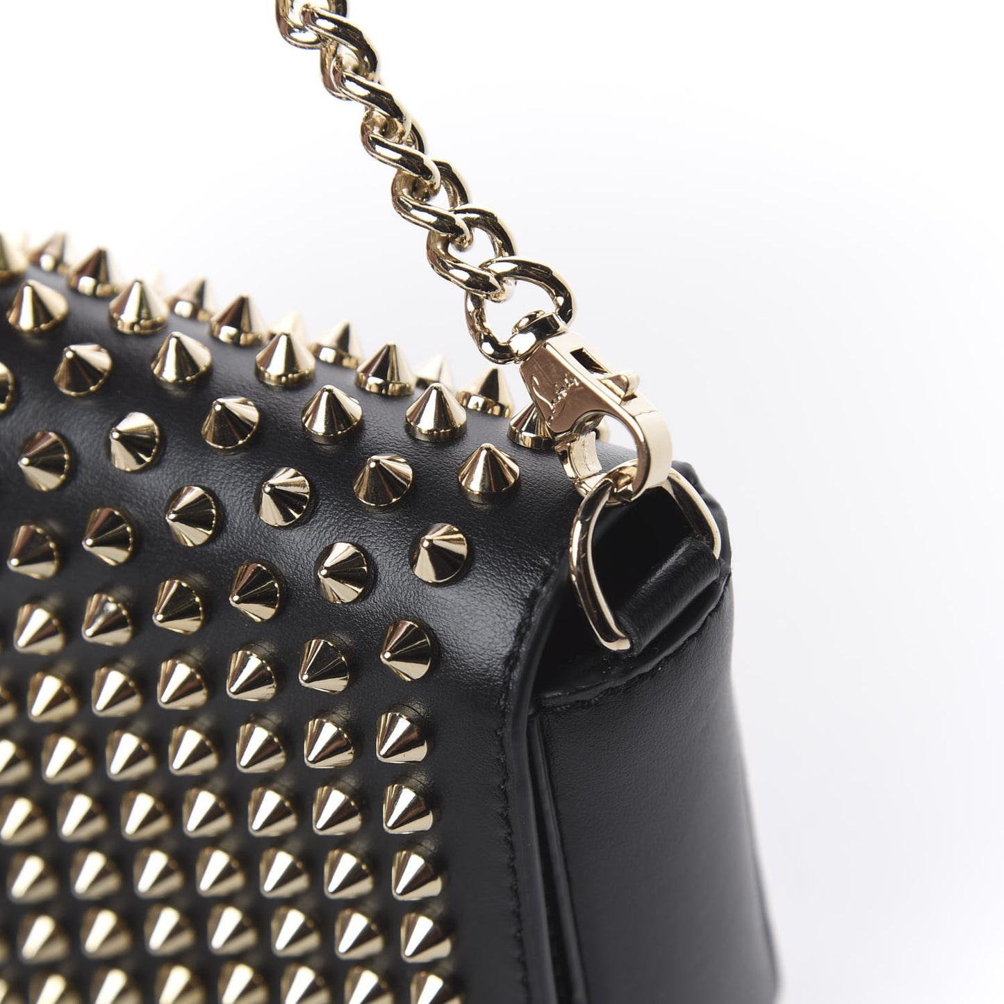 Calfskin Spiked Zoompouch Crossbody Black