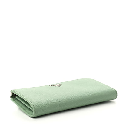 Prada Saffiano Metal Zip Around Wallet Aquamarina 4 of 7