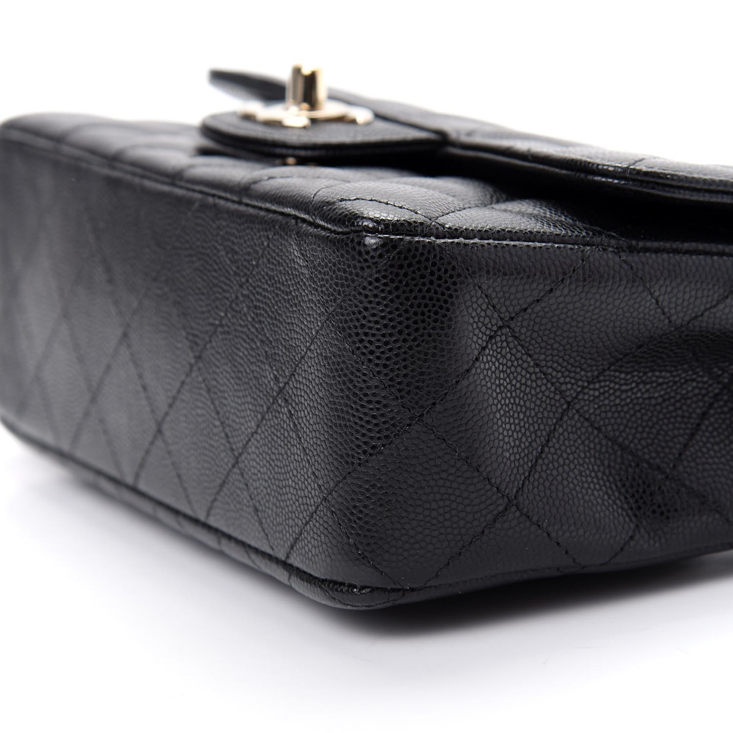 Caviar Quilted Mini Rectangular Flap Black