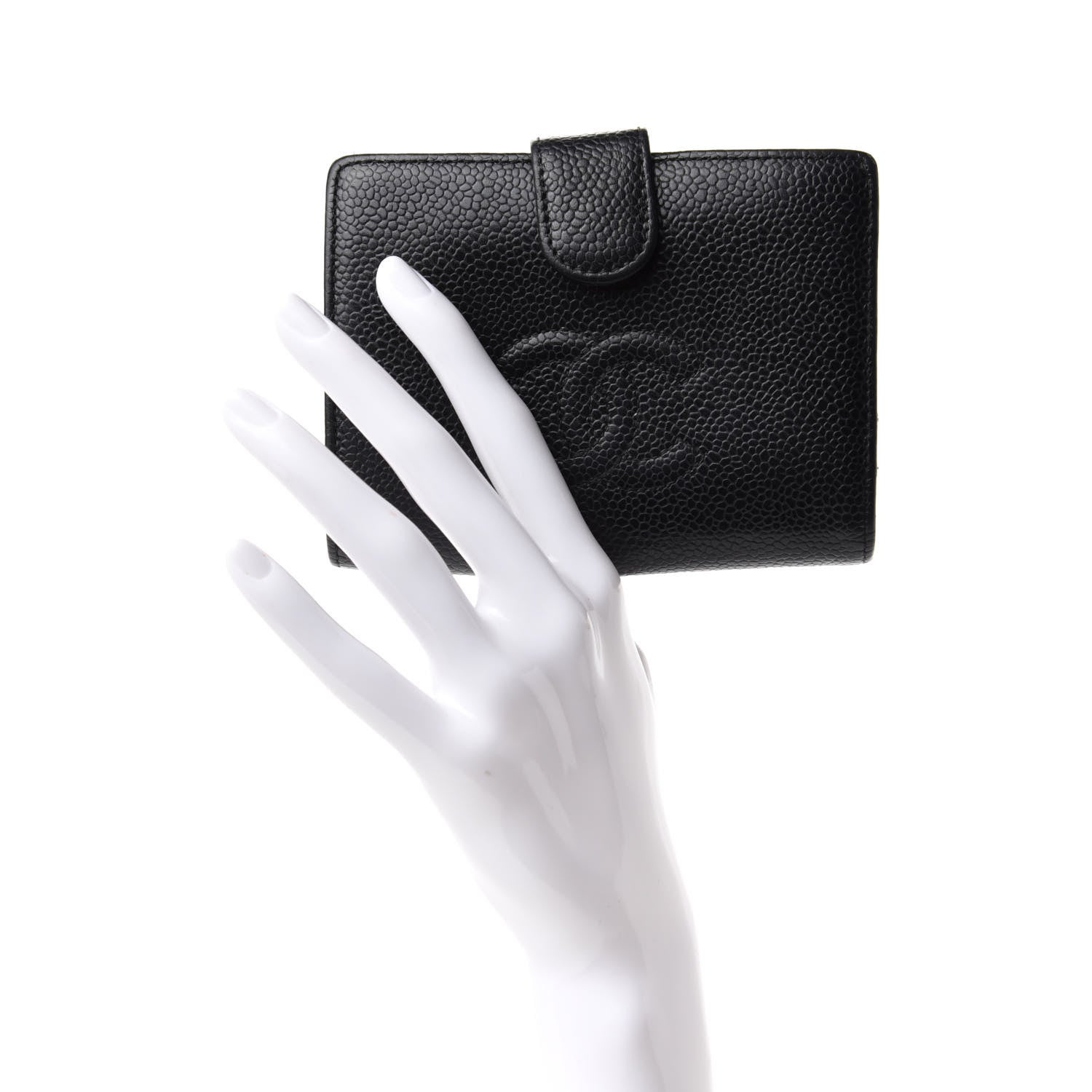 Chanel Caviar Timeless CC Compact French Wallet Black 2 of 7