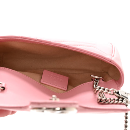 Gucci Calfskin Matelasse Super Mini GG Marmont Shoulder Bag Wild Rose 5 of 10