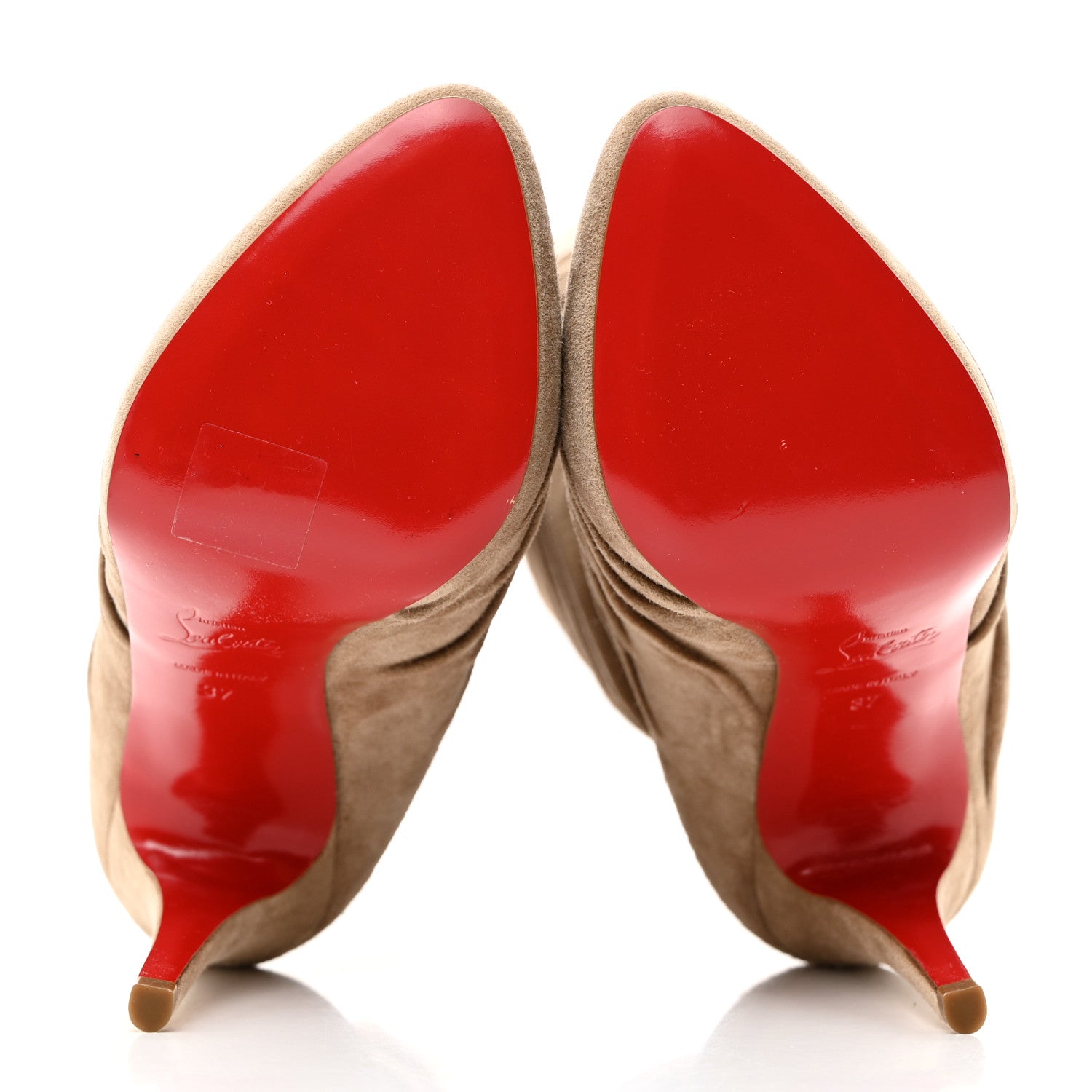 Christian Louboutin Veau Velours Piros 120 Boot 37 Naturale 5 of 8
