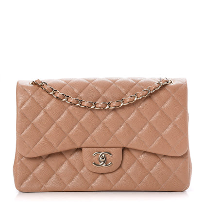 Chanel Caviar Quilted Jumbo Double Flap Beige 1 of 8