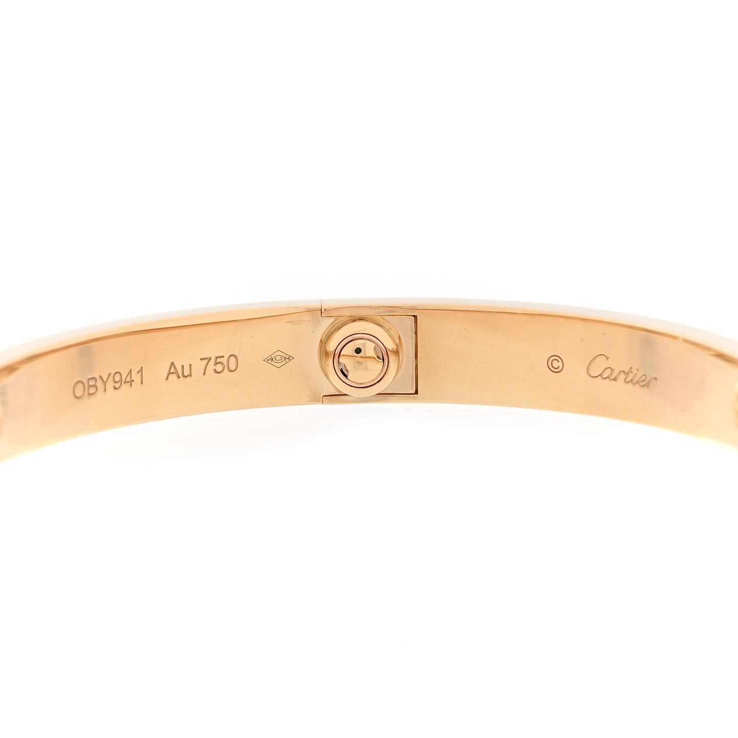18K Yellow Gold 4 Diamond LOVE Bracelet 17