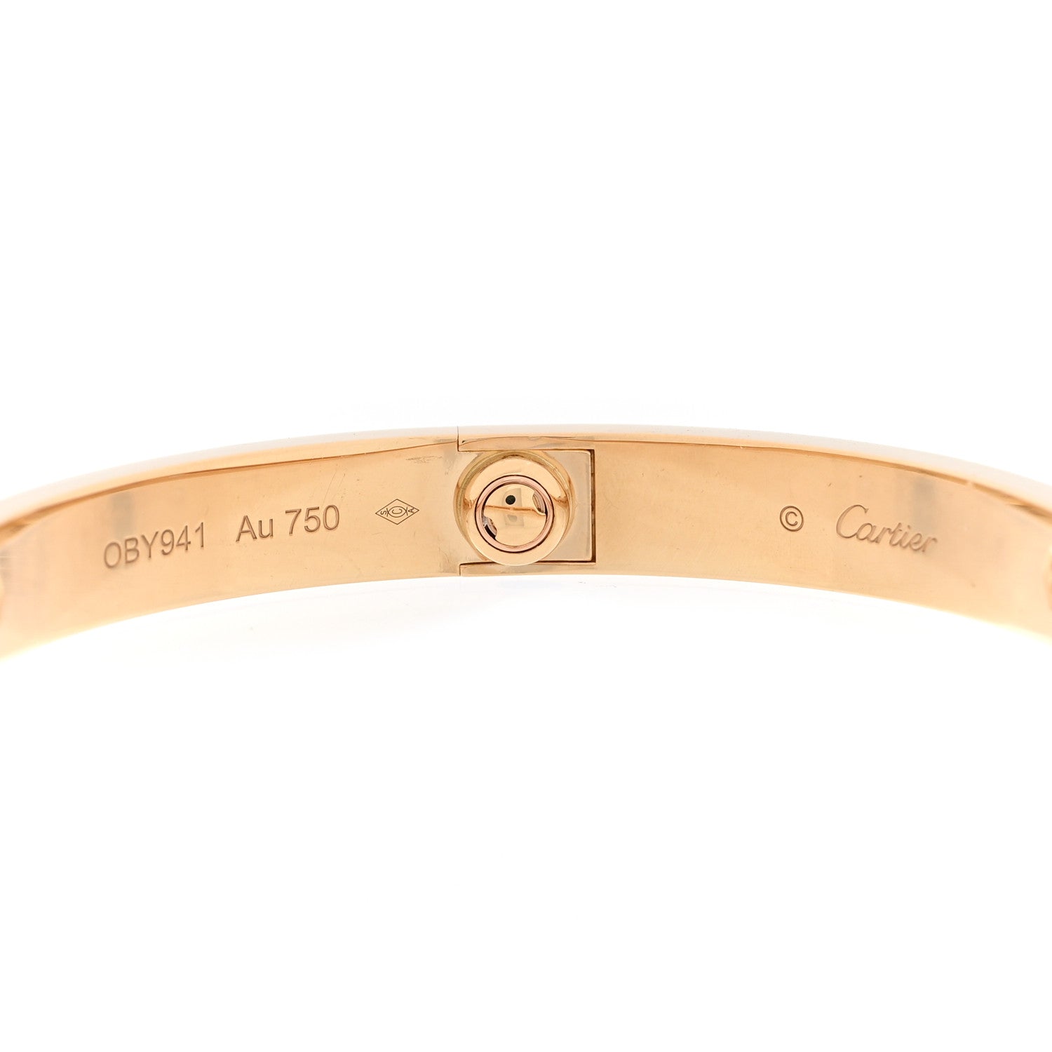 Cartier 18K Yellow Gold 4 Diamond LOVE Bracelet 17 5 of 8