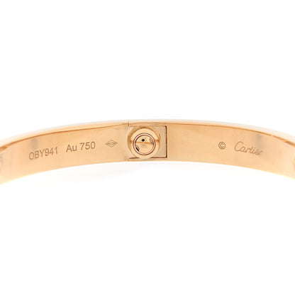 Cartier 18K Yellow Gold 4 Diamond LOVE Bracelet 17 5 of 8