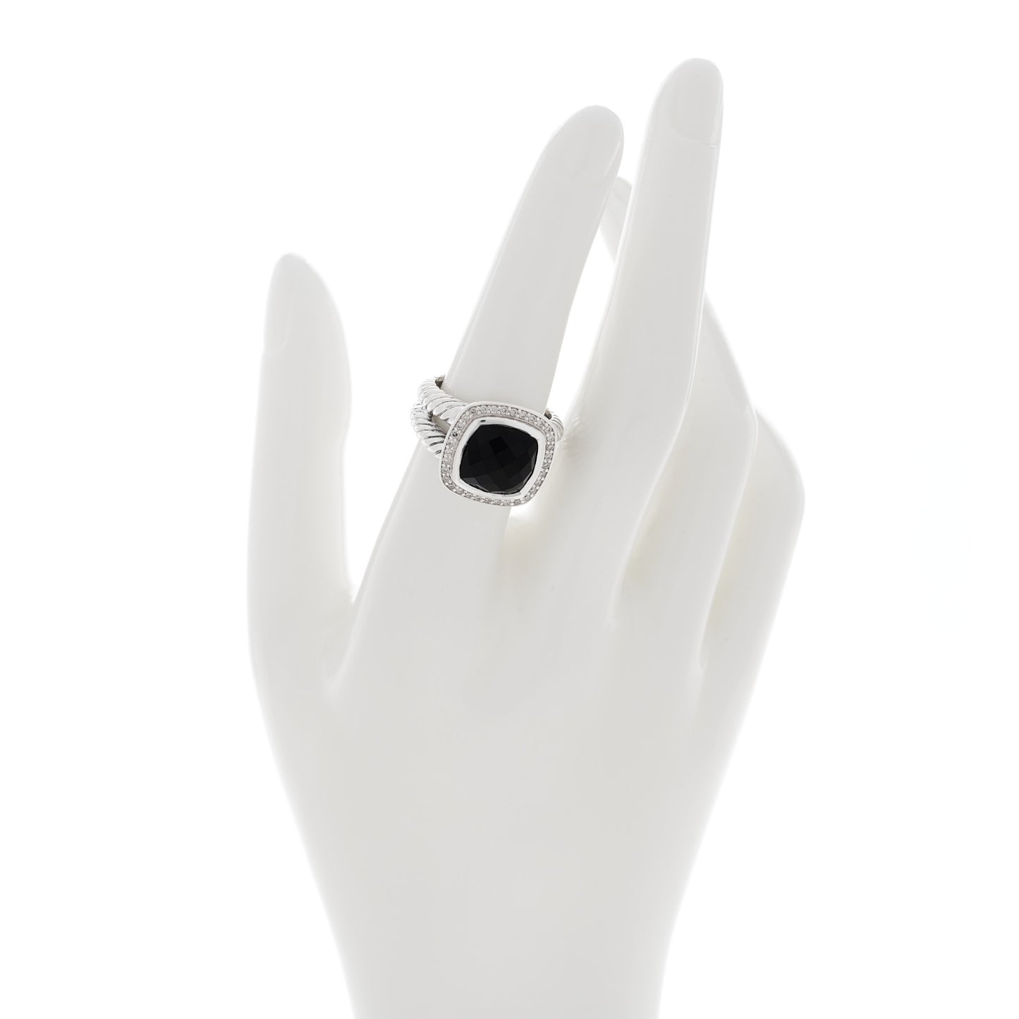 Sterling Silver Diamond Black Onyx 11mm Albion Ring 54 7