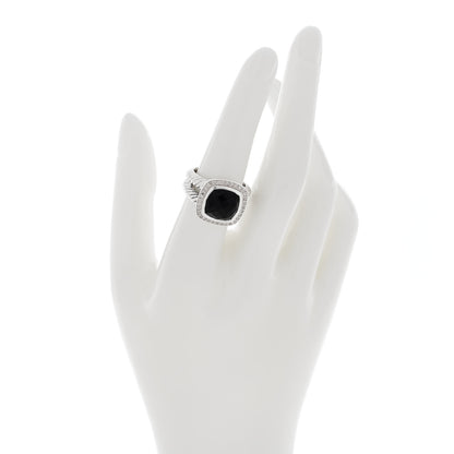 David Yurman Sterling Silver Diamond Black Onyx 11mm Albion Ring 54 7 2 of 4