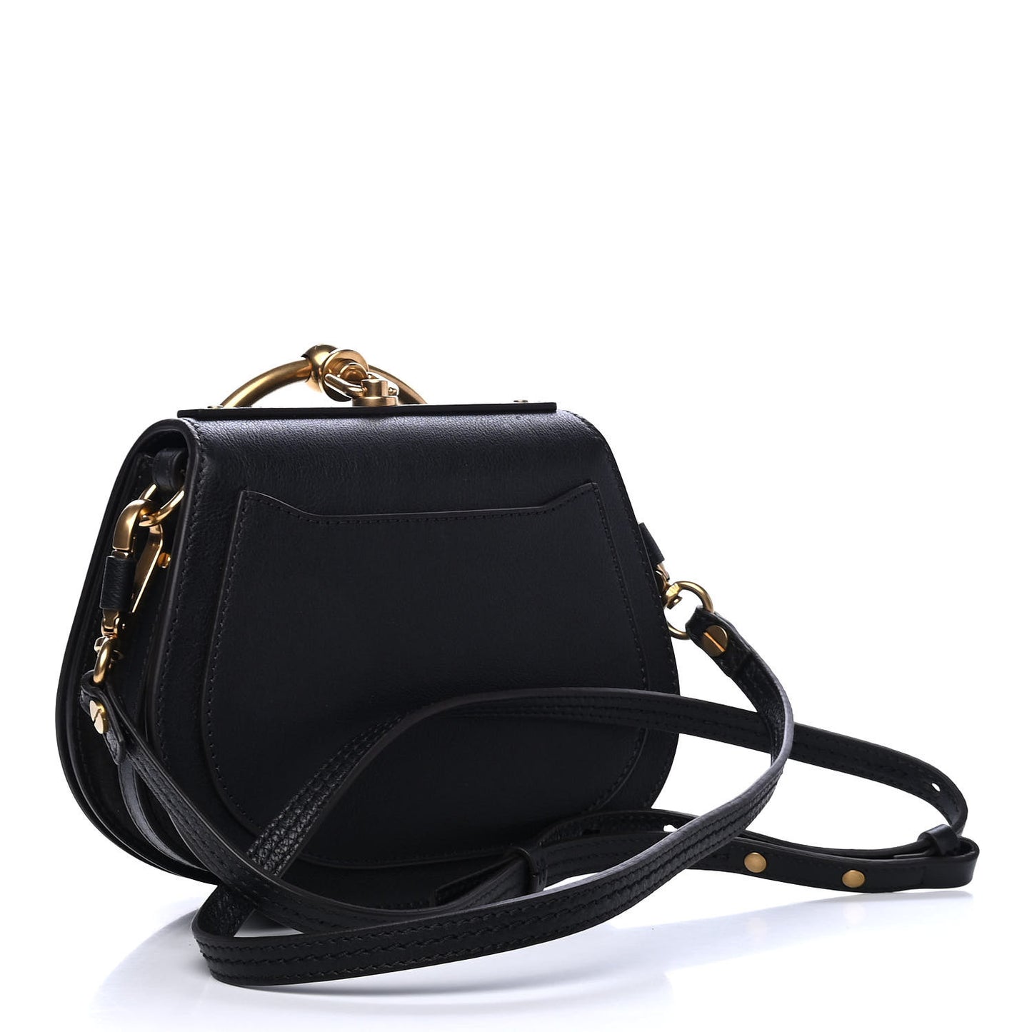 Calfskin Suede Small Nile Bracelet Bag Black