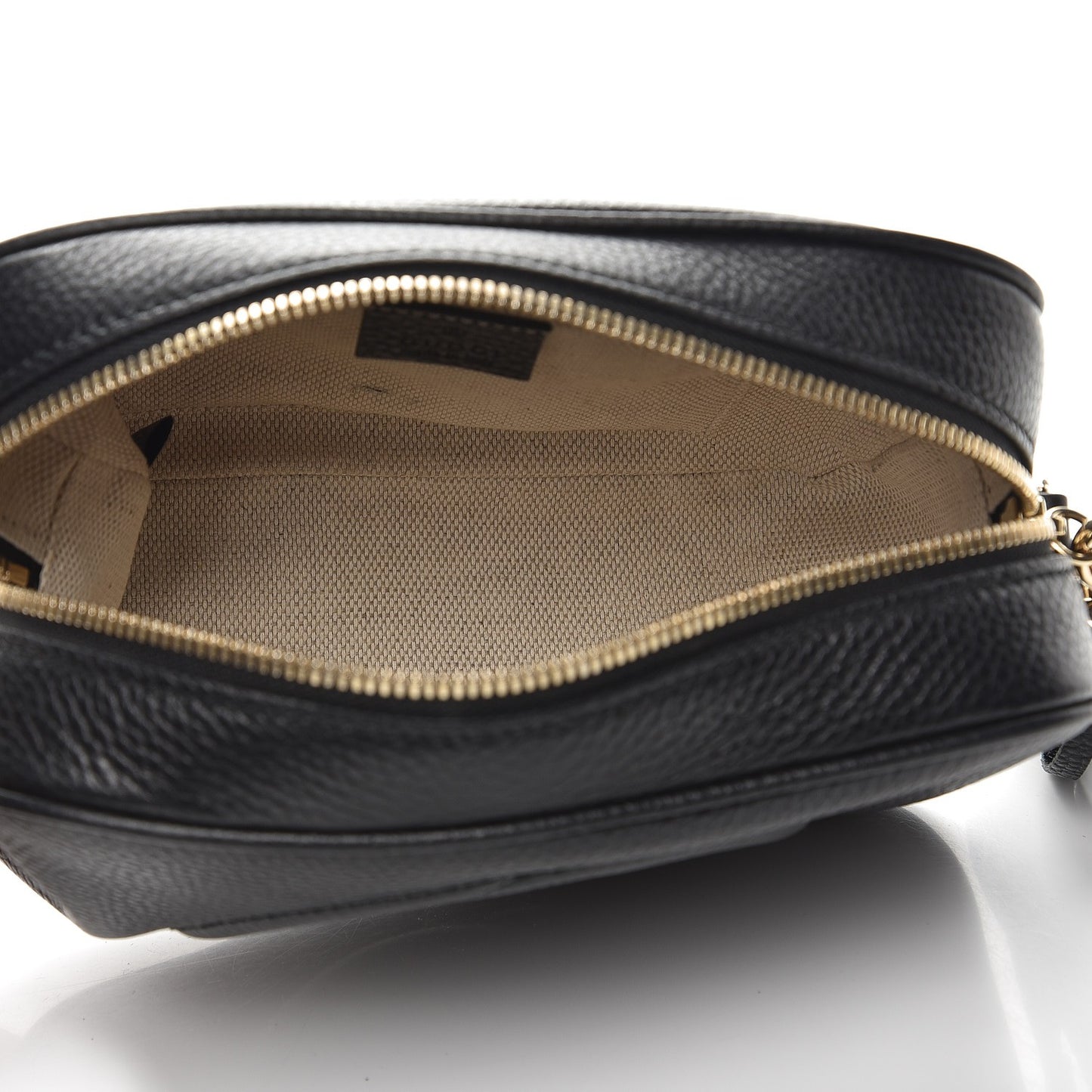 Pebbled Calfskin Small Soho Disco Bag Black