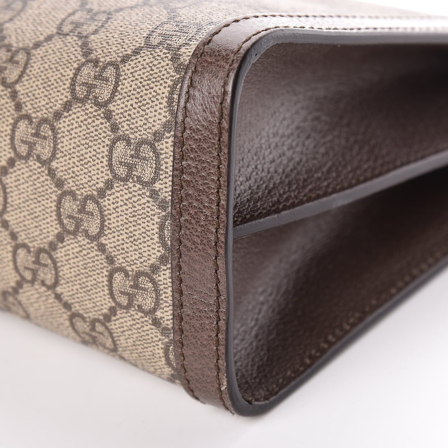GG Supreme Monogram Web Medium Ophidia Chain Shoulder Bag Brown