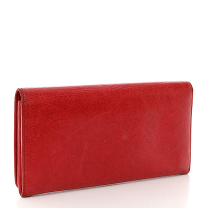 Balenciaga Agneau Classic Hardware Continental Zip Around Wallet Rouge Coquelicot 3 of 9