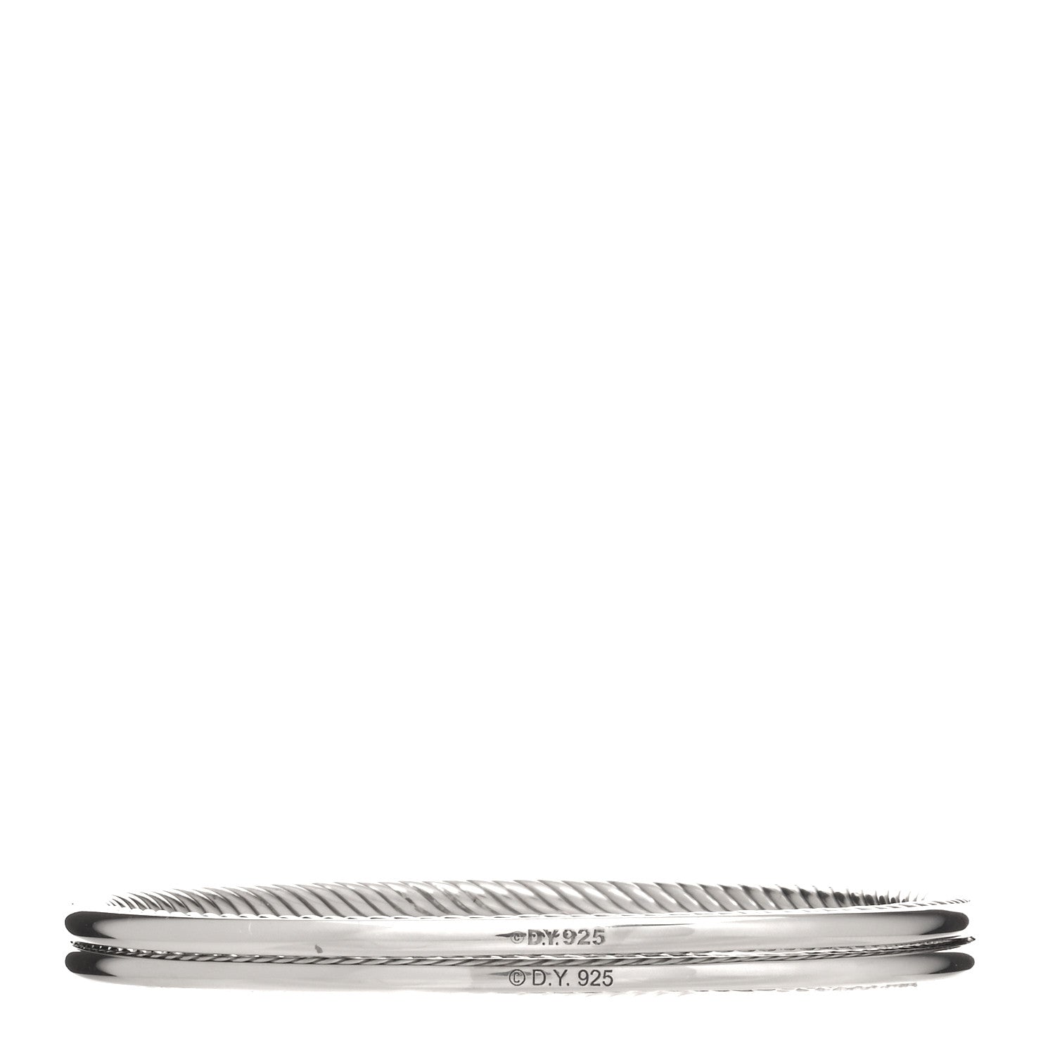 David Yurman Sterling Silver Cable Classics Bangle Bracelet Set of 2 2 of 4