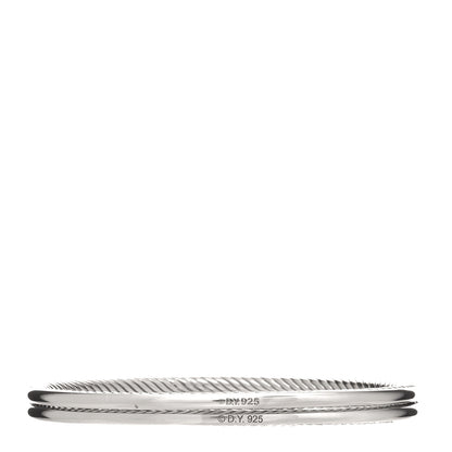 David Yurman Sterling Silver Cable Classics Bangle Bracelet Set of 2 2 of 4