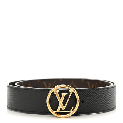 Louis Vuitton Monogram Epi 35mm LV Circle Reversible Belt 85 34 Black 2 of 9