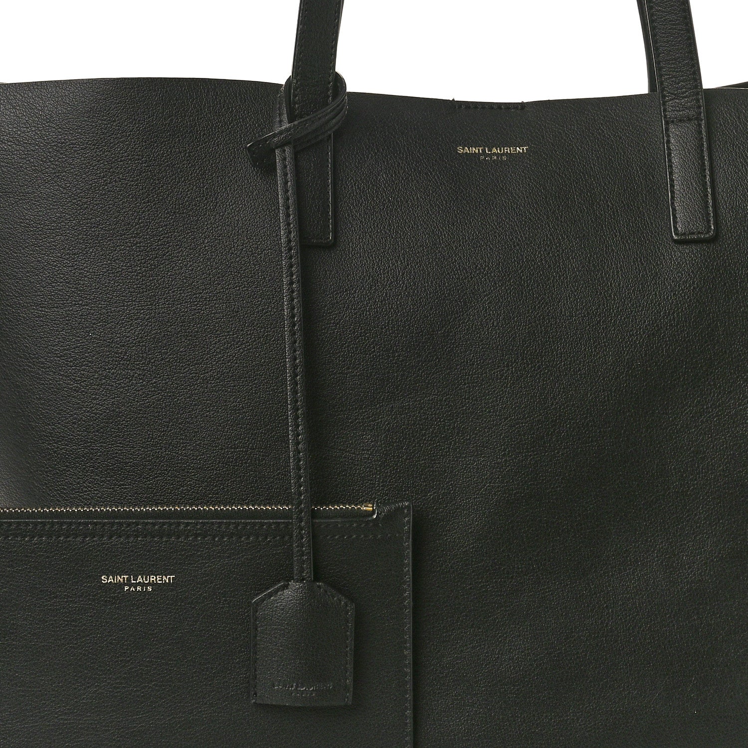 Saint Laurent Calfskin Large Shopping Tote Black 9 of 11