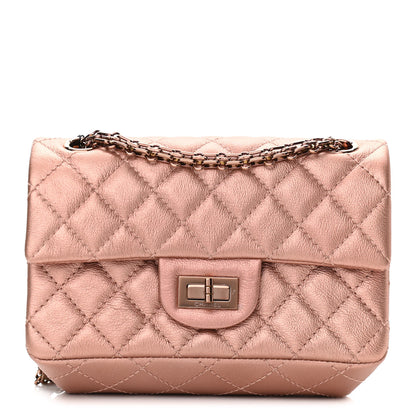 Chanel Metallic Grained Calfskin Quilted 2.55 Reissue Mini Flap Copper Pink 1 of 11