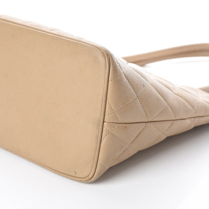 Chanel Caviar Quilted Medallion Tote Beige 6 of 9