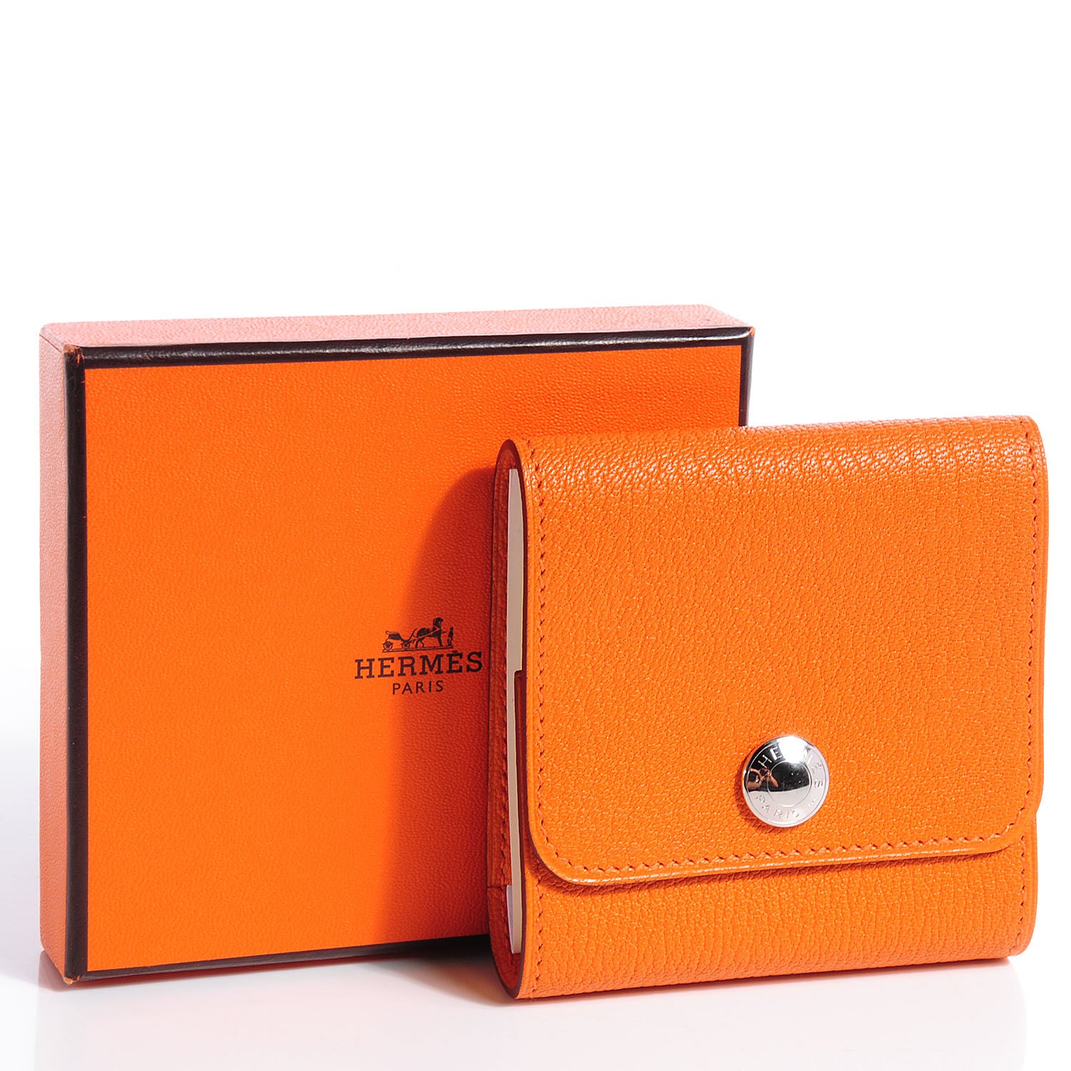 Hermes Chevre Post It Notepad Holder GM w Refill Orange 8 of 8