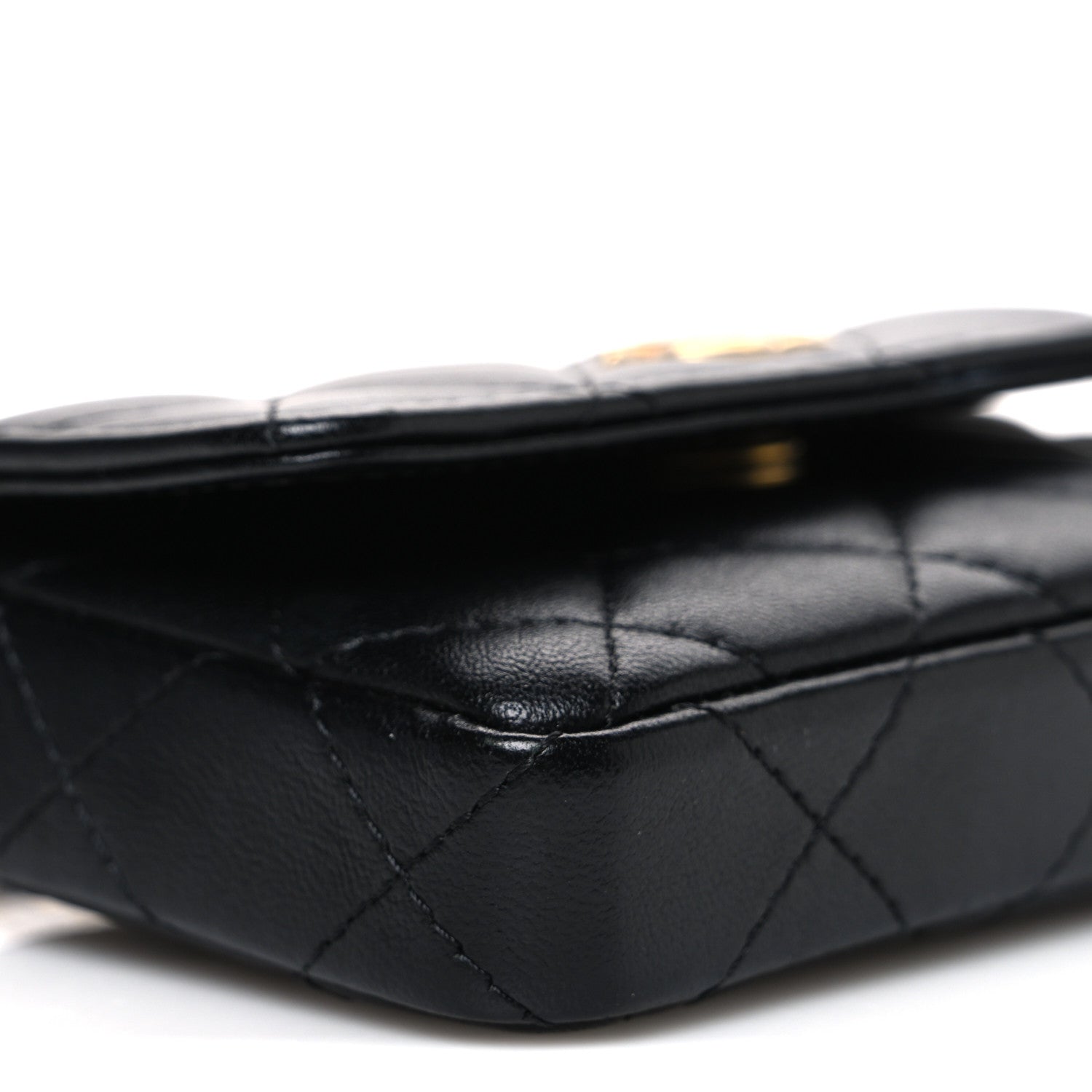 Chanel Lambskin Enamel Quilted Coco Hearts Clutch With Chain Black 10 of 11