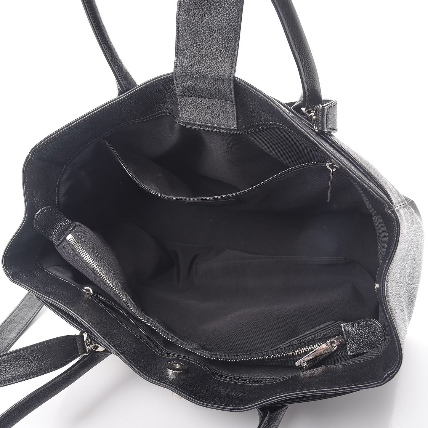 Calfskin Cerf Executive Shopper Tote Black