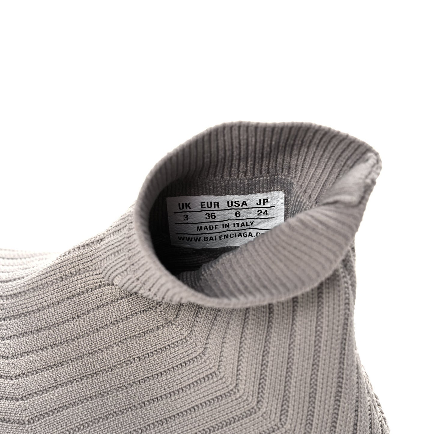 Ribbed Knit Womens Speed 2.0 Transparent Sole Sneakers 36 Baltic Grey White