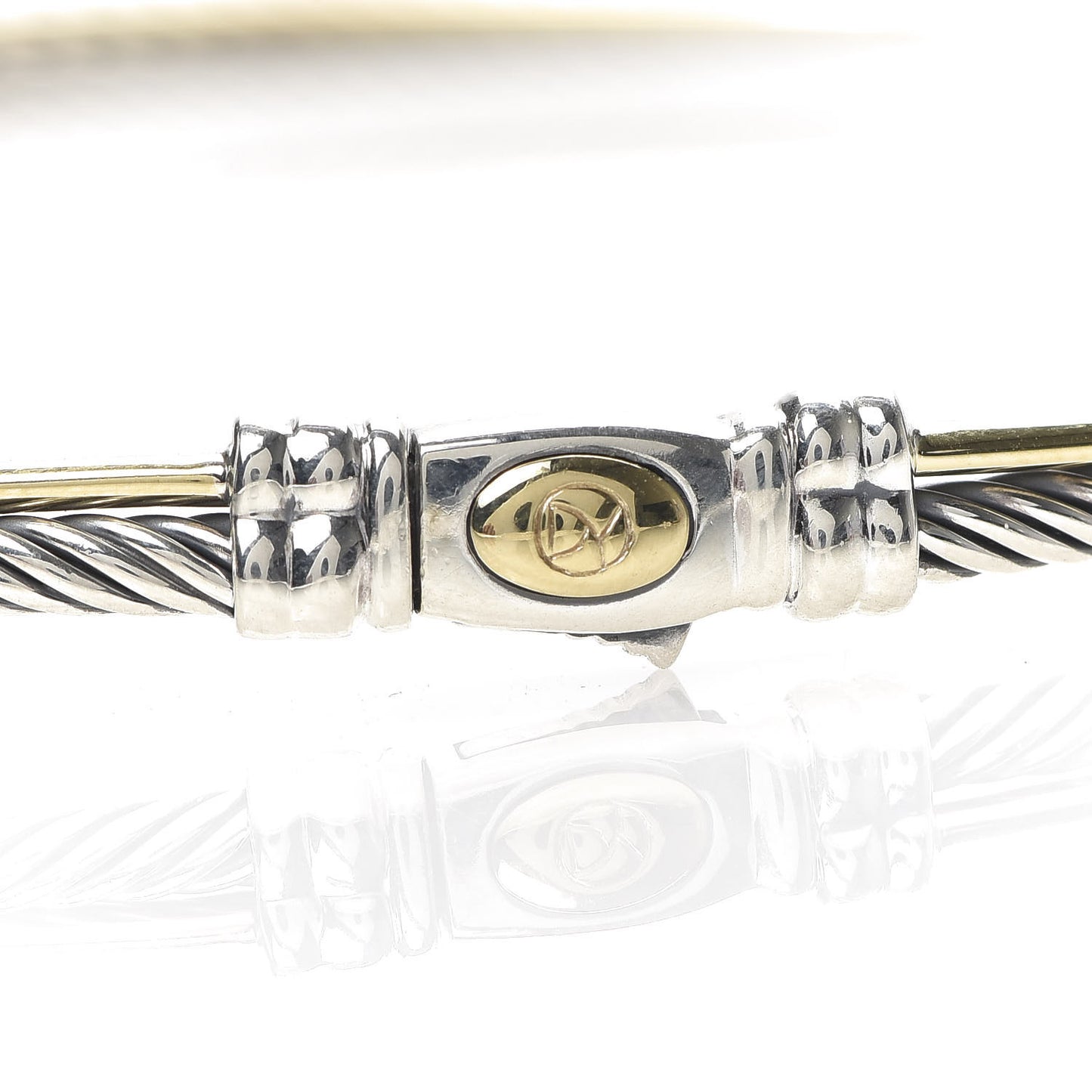 Sterling Silver 18K Yellow Gold Crossover Cable Choker Necklace