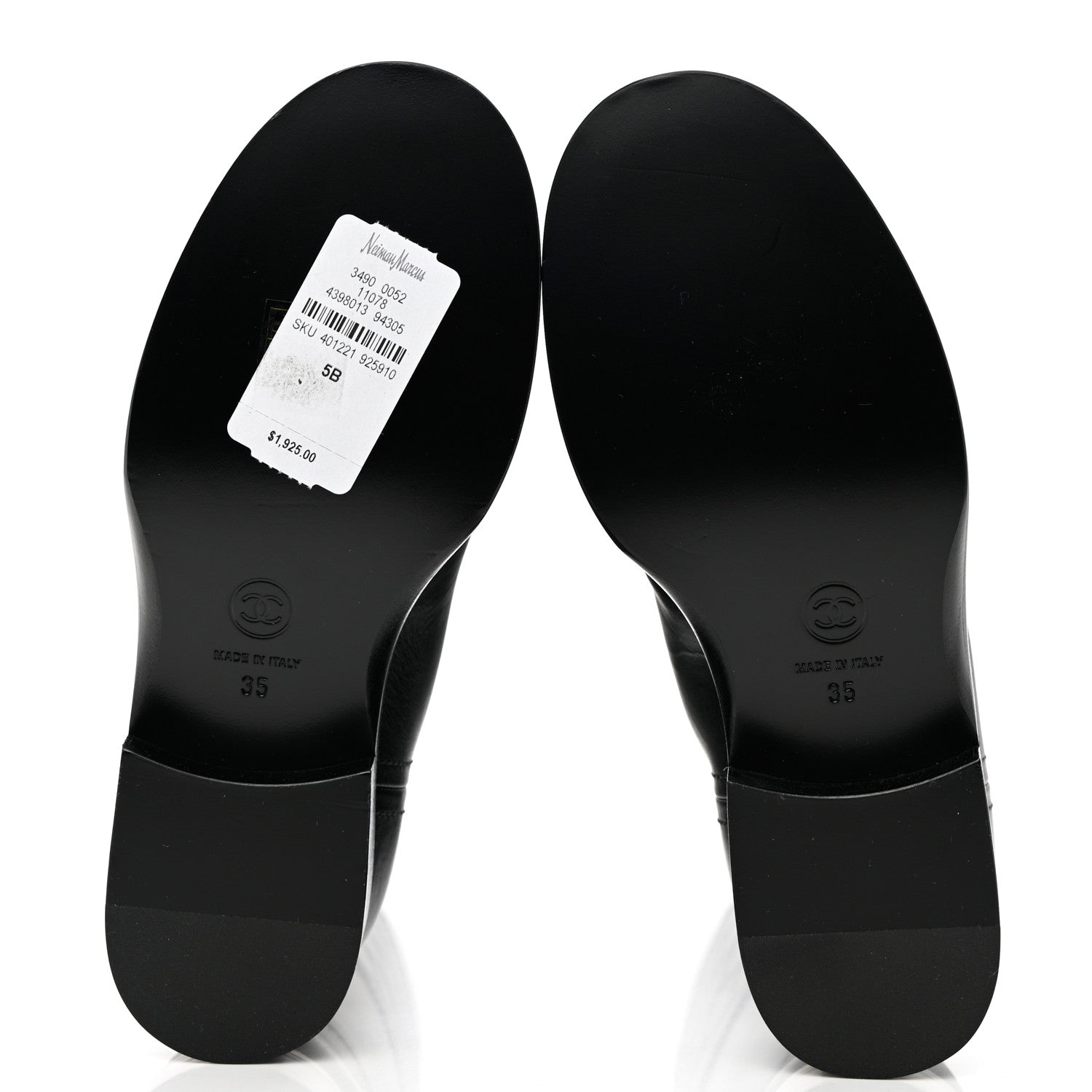 Chanel Calfskin CC High Boots 35 Black 5 of 9