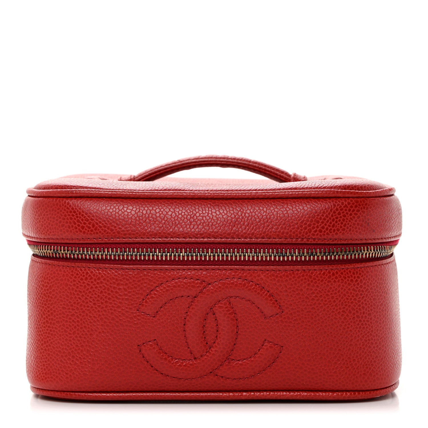 Chanel Caviar Vanity Cosmetic Case Red 1 of 14