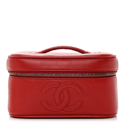 Chanel Caviar Vanity Cosmetic Case Red 1 of 14