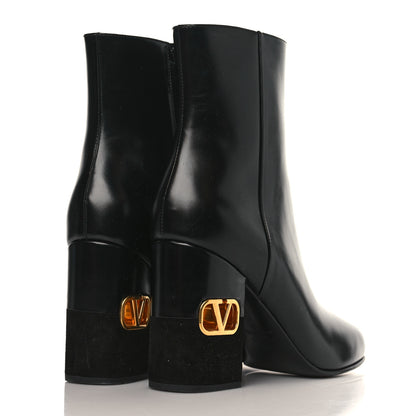 Valentino Garavani Heritage Calfskin VLogo 90mm Ankle Booties 38 Black 4 of 7