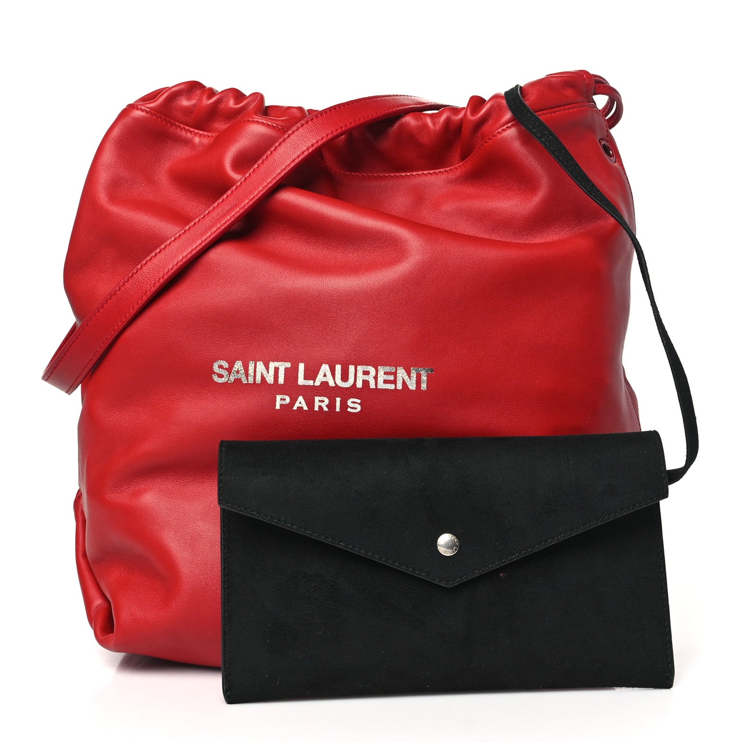 Lambskin Teddy Drawstring Bag Eros Red