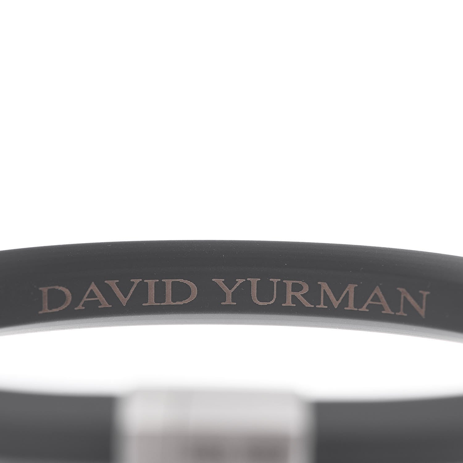 David Yurman Sterling Silver Rubber 10.5mm Mens Hex Bracelet M Black 5 of 5